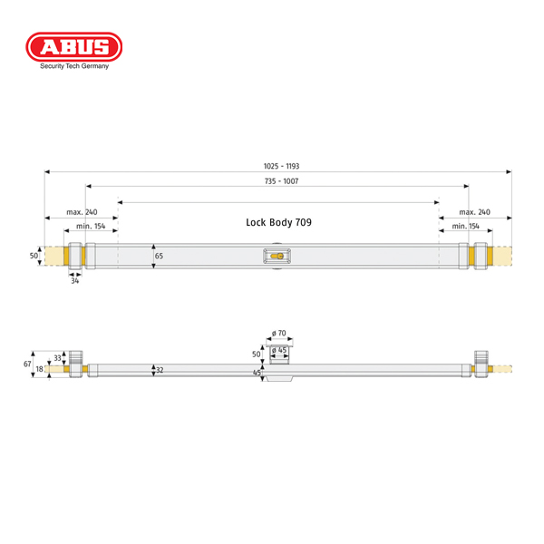 ABUS PR2600 Door Bar Door Security PR2600B_C