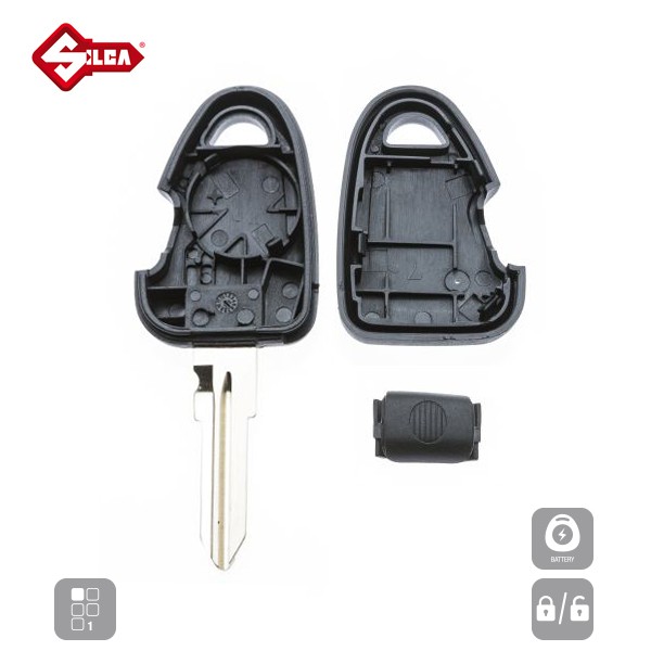 SILCA Empty Key Shells 1 Button GT15RRS1_C