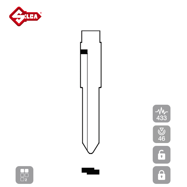 SILCA Proximity, Slot and Remote Vehicle Key 2 Button HU133RR18 - Image 2