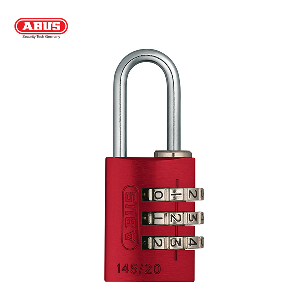 ABUS 145 Aluminium Combination Padlock 145/20-RED-1